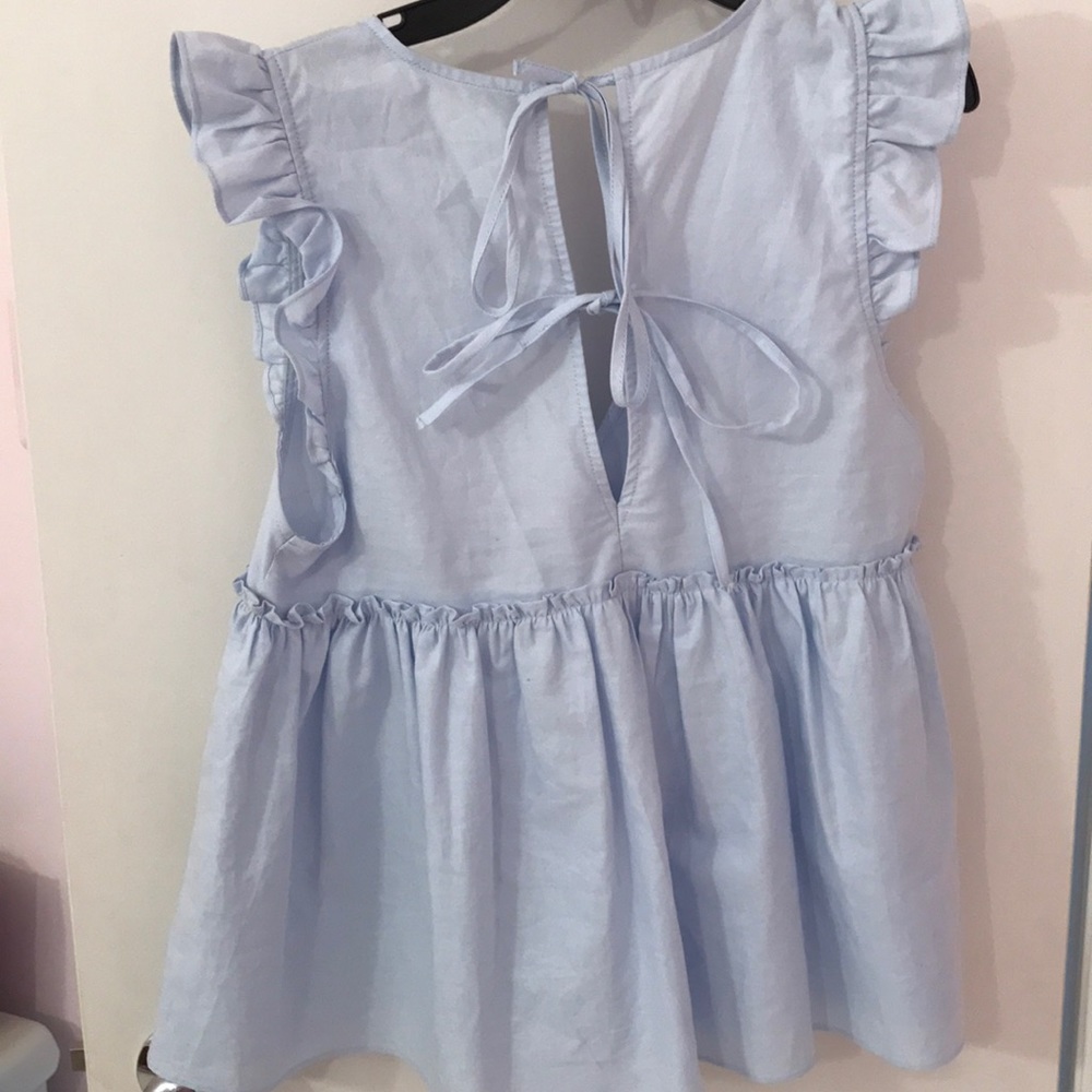 Cute Blue Zara top - Picture 2 of 3